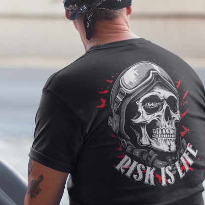 Tee shirt moto vintage risk is life