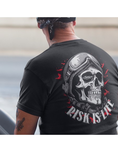 Tee shirt moto vintage risk is life